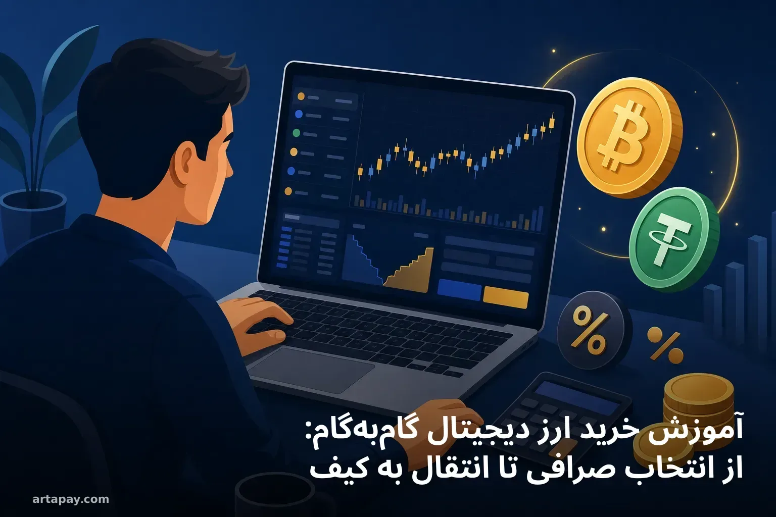 آموزش خرید ارز دیجیتال گام‌به‌گام: از انتخاب صرافی تا انتقال به کیف