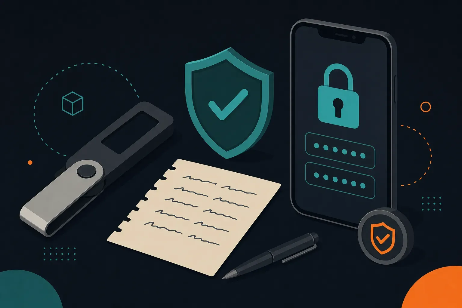 نگهداری امن ارز دیجیتال با کیف پول سخت‌افزاری و عبارت بازیابی روی کاغذ